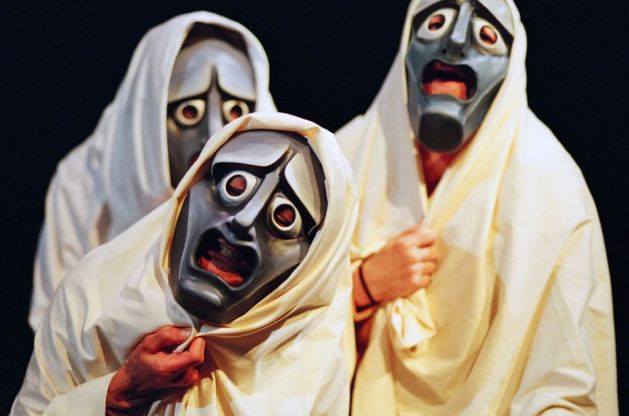 Modern Greek tragic masks